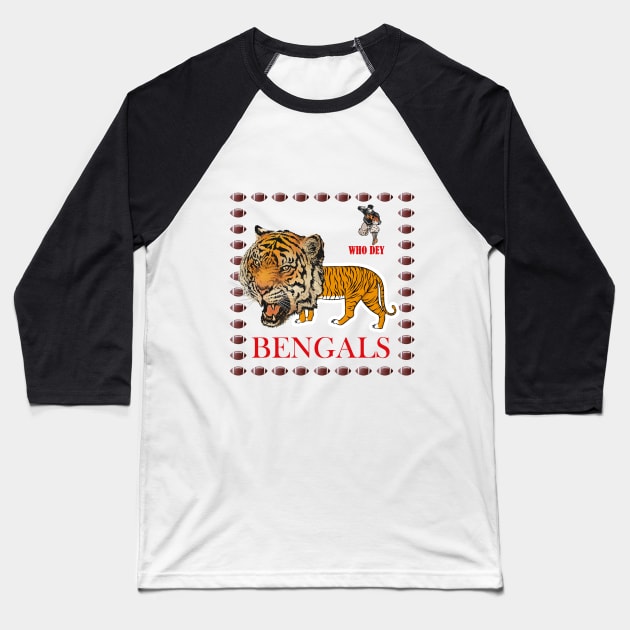 Bengals Baseball T-Shirt by Qutaibi